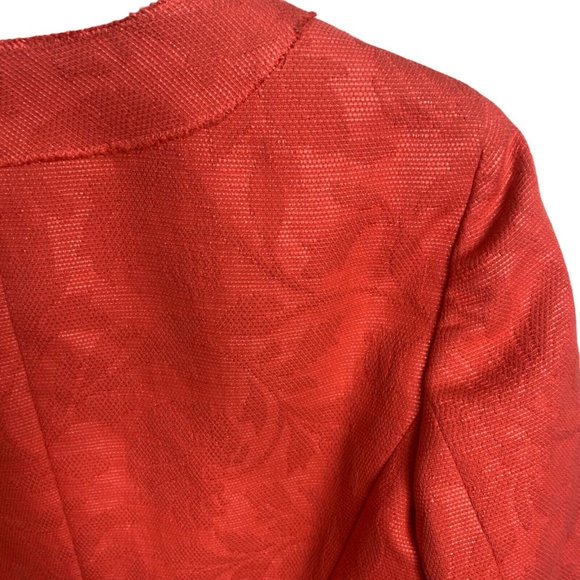 Talbots Orange Blazer Jacket Women’s Size 4P Buttons Lined Jacquard - Picture 4 of 7